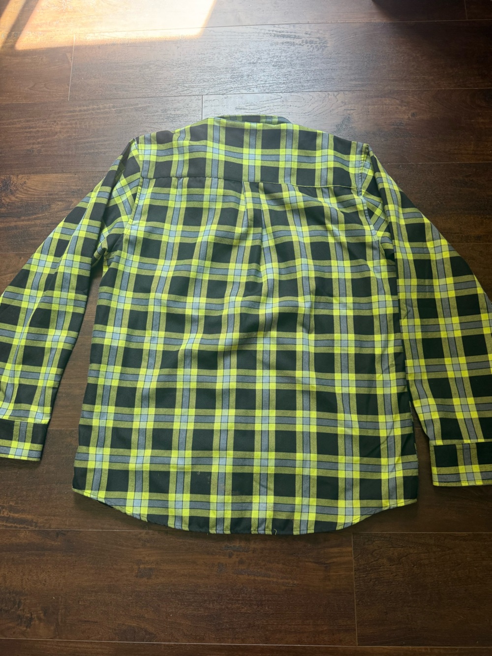 DIXXON Black and Lime Plaid Button-Down Shirt - Picture 5 of 7